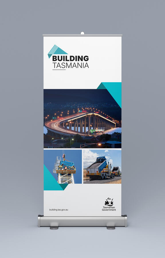 Building Tasmania Pull-up banner Building Tasmania Pull-up banner